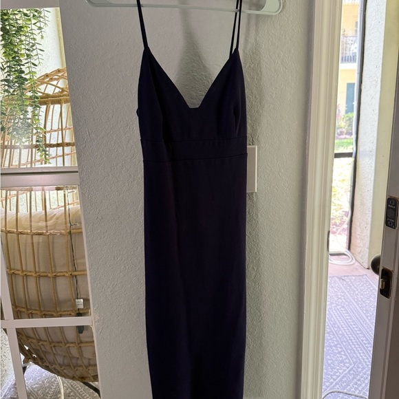 Lulu's Blue Bodycon Spaghetti Strap Midi Dress - Picture 2 of 8